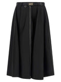 Black Solid Midi Skirt 1
