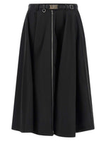 Black Solid Midi Skirt 1