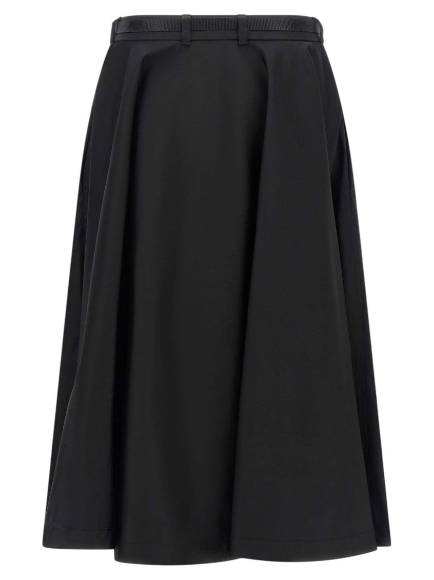 Black Solid Midi Skirt 2