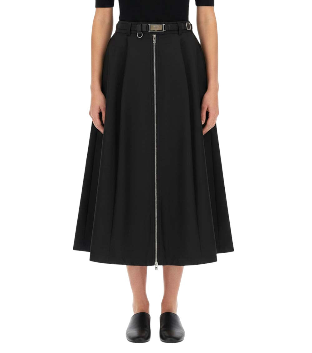 Black Solid Midi Skirt 3