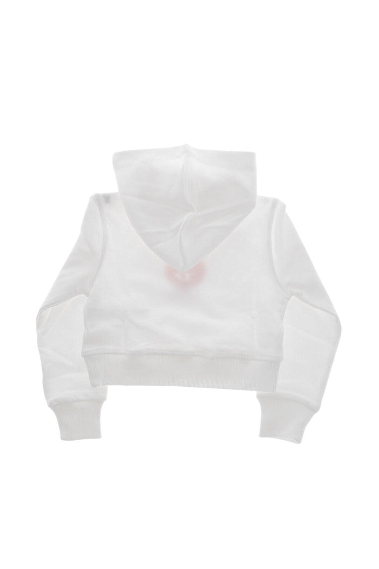 Girls White Graphic Hoodie 2