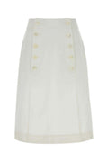 White Solid Midi Skirt 1