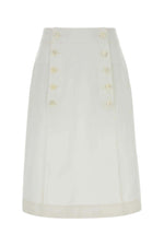 White Solid Midi Skirt 1