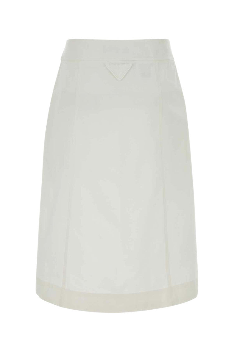 White Solid Midi Skirt 2
