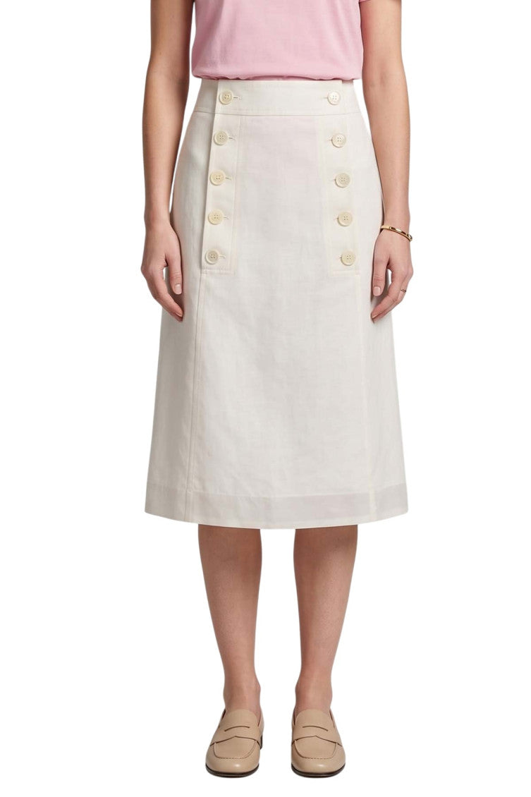 White Solid Midi Skirt 3