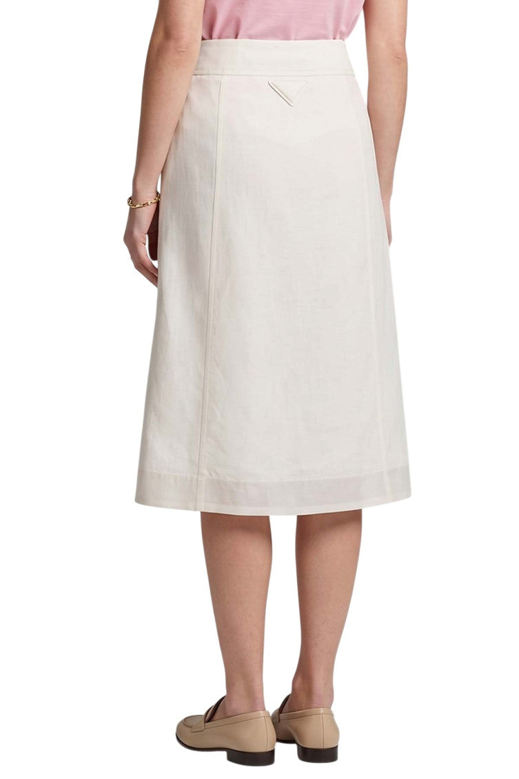 White Solid Midi Skirt 4