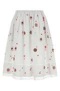 White Printed poplin skirt 1