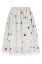 White Printed poplin skirt 1