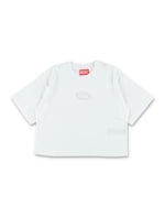 Girls White Logo Crop T-Shirt 1