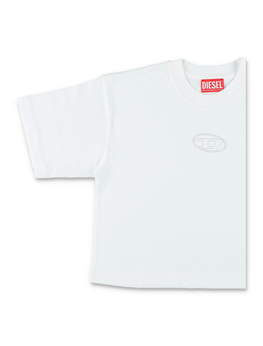 Girls White Logo Crop T-Shirt 3