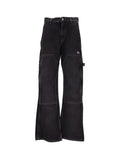 Black Panelled Flared Jeans 1