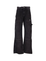 Black Panelled Flared Jeans 1
