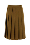 Brown Pleated Midi Skirt 1