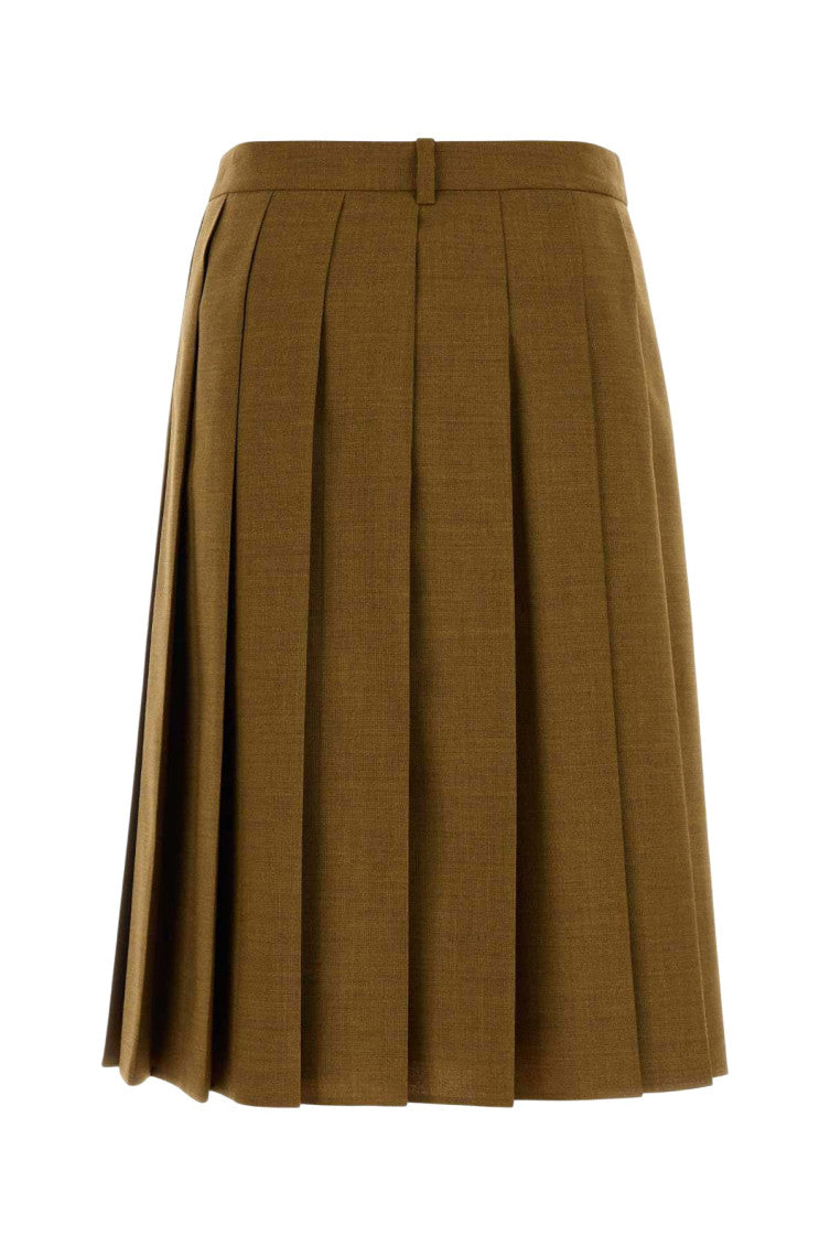Brown Pleated Midi Skirt 2