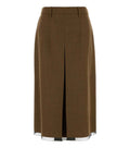 Dark Brown Solid Midi Skirt 1
