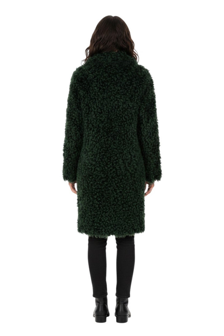 Green Textured V Neck Jacket 4