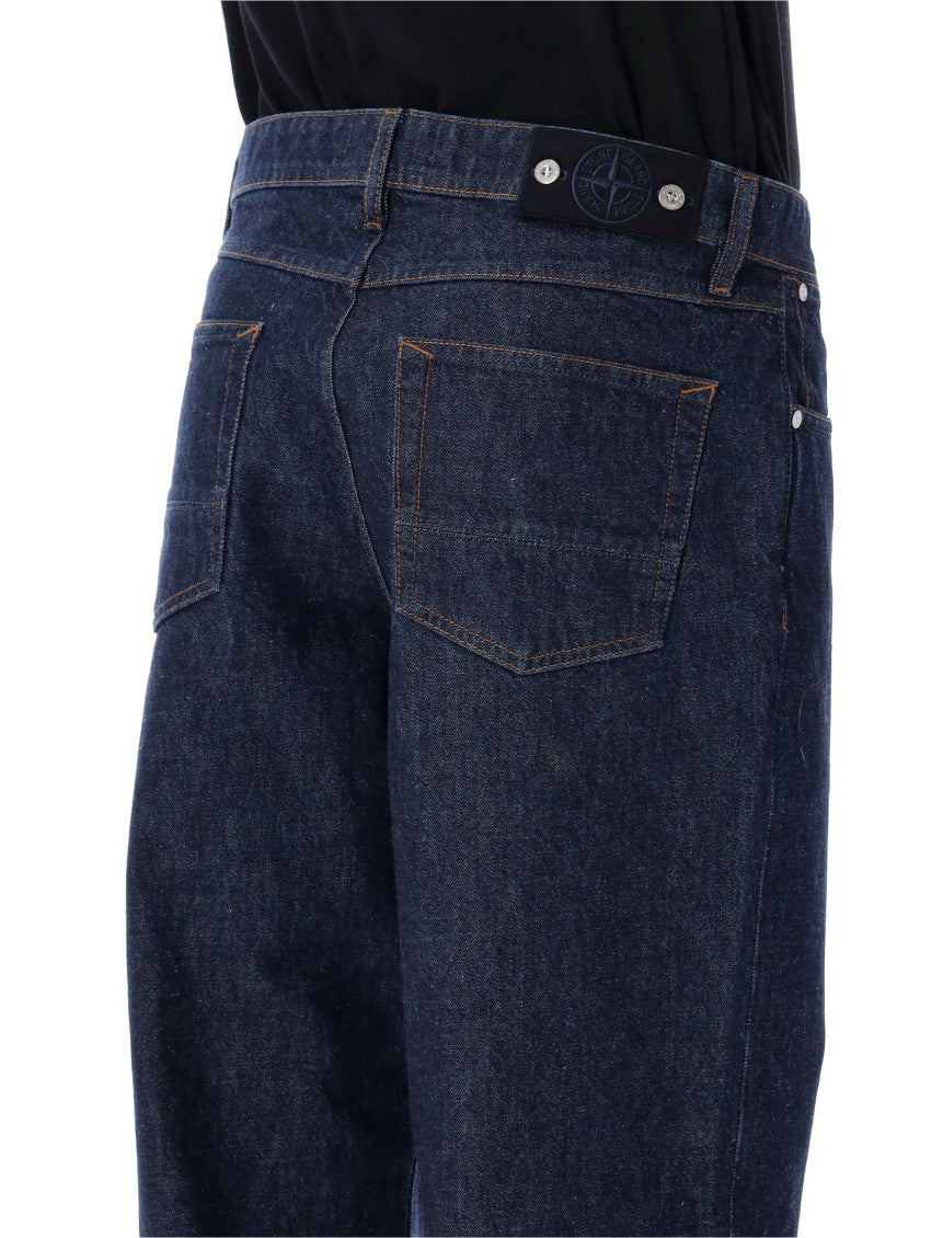 Blue Loose Mid Rise Jeans 3