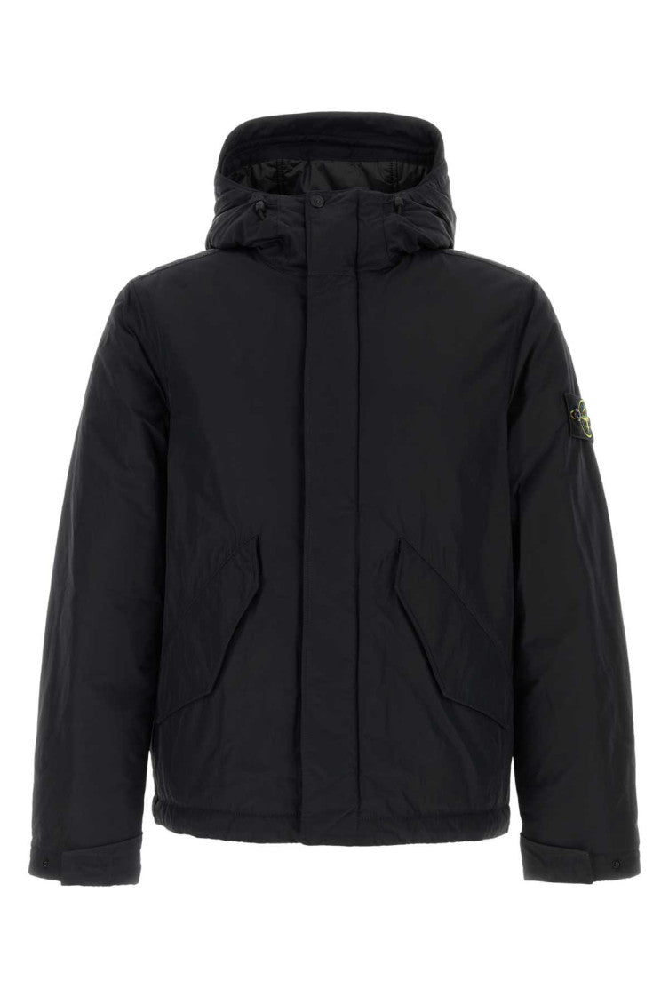 Black Solid Hood Jacket 1