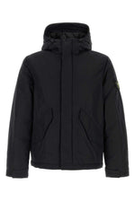 Black Solid Hood Jacket 1