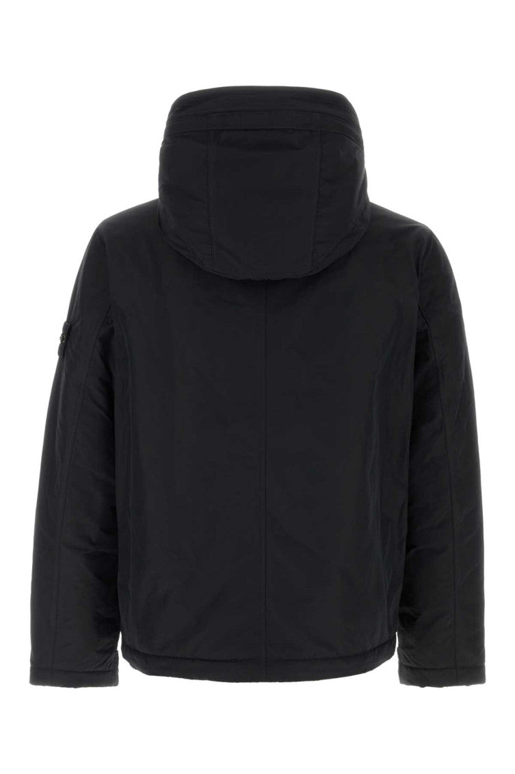 Black Solid Hood Jacket 2