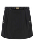 Black Solid Mini Skirt 1