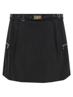 Black Solid Mini Skirt 1