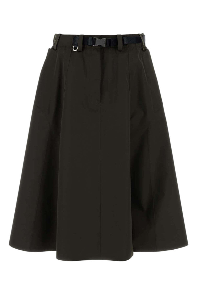Dark Grey Solid Midi Skirt 1