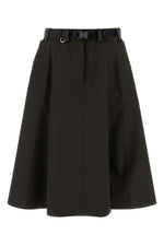 Dark Grey Solid Midi Skirt 1