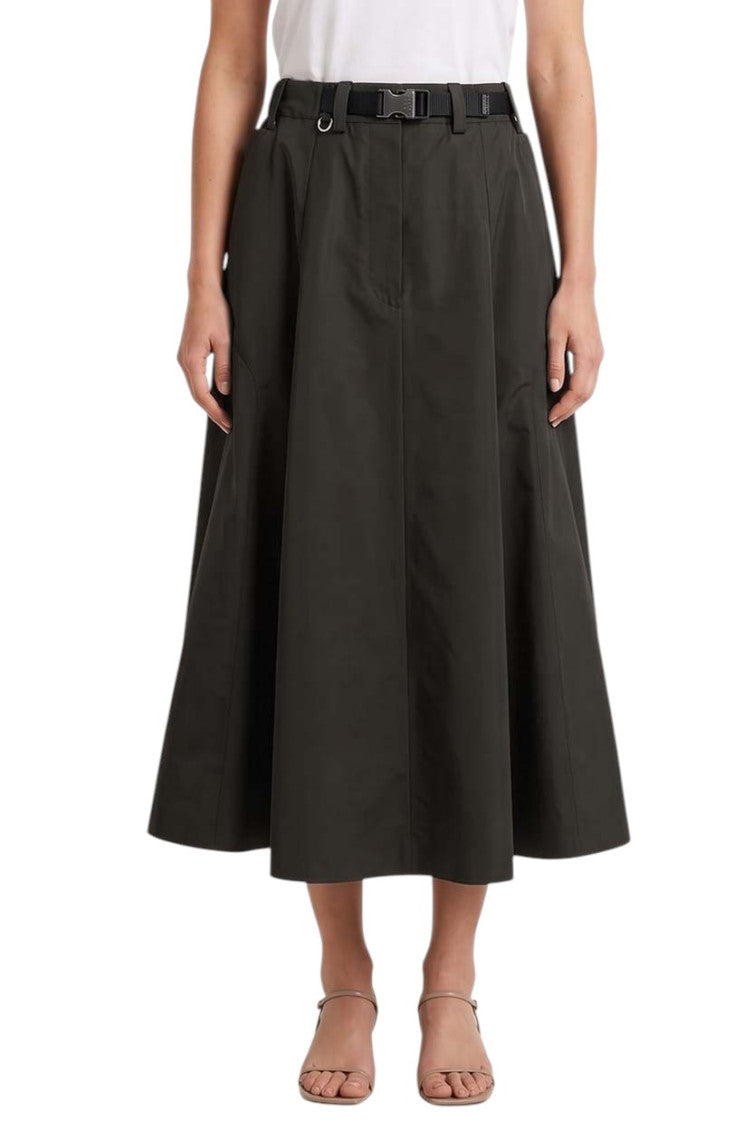 Dark Grey Solid Midi Skirt 3