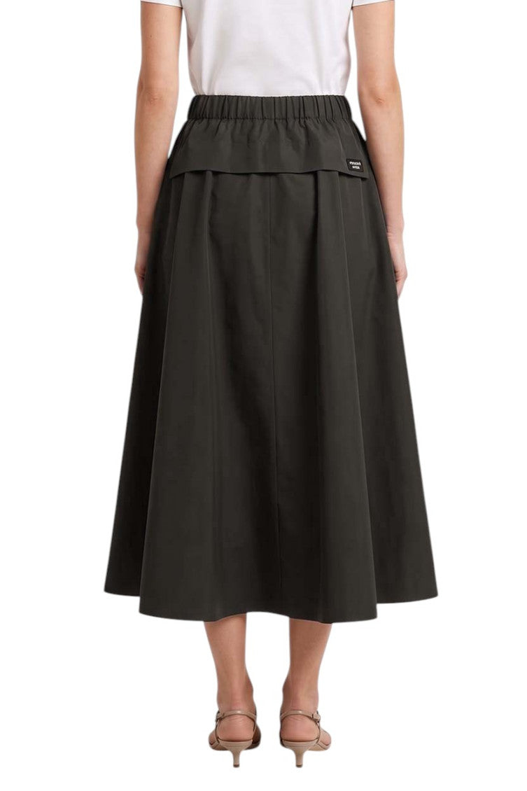 Dark Grey Solid Midi Skirt 4