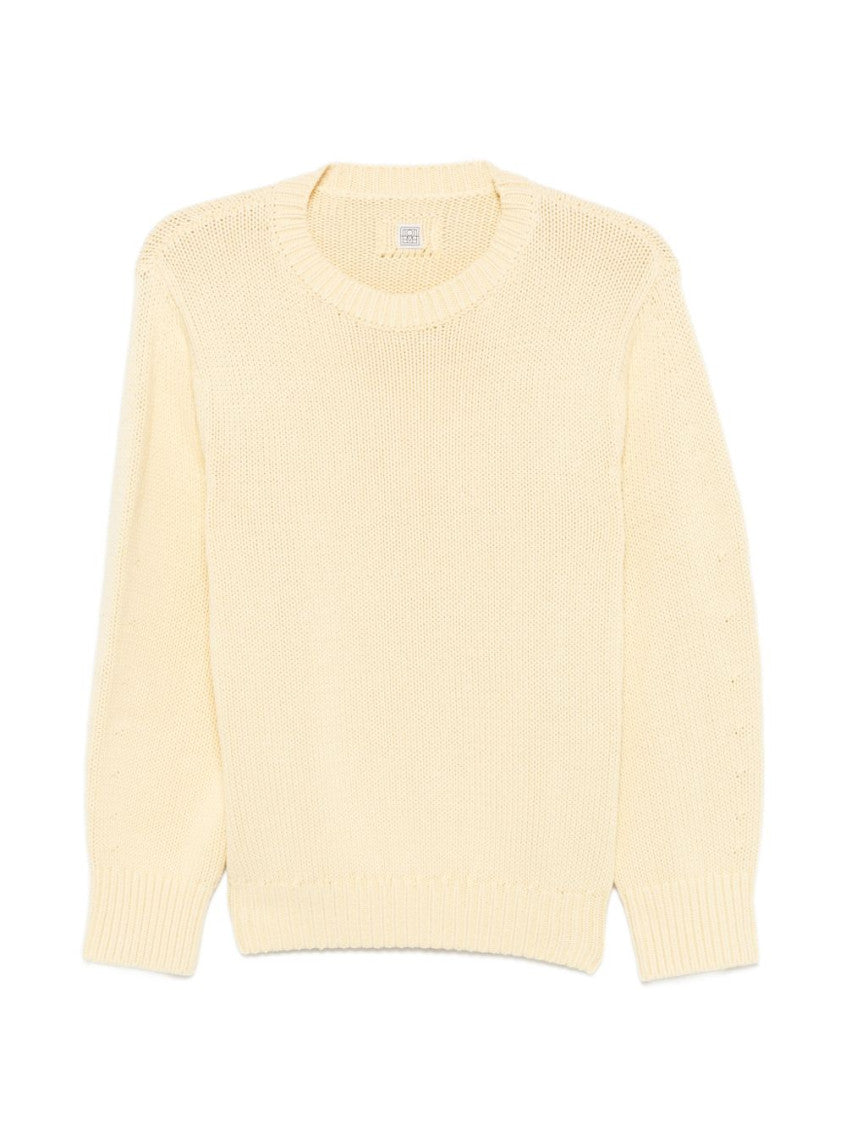 Beige Knitted Crew Neck Sweater 1