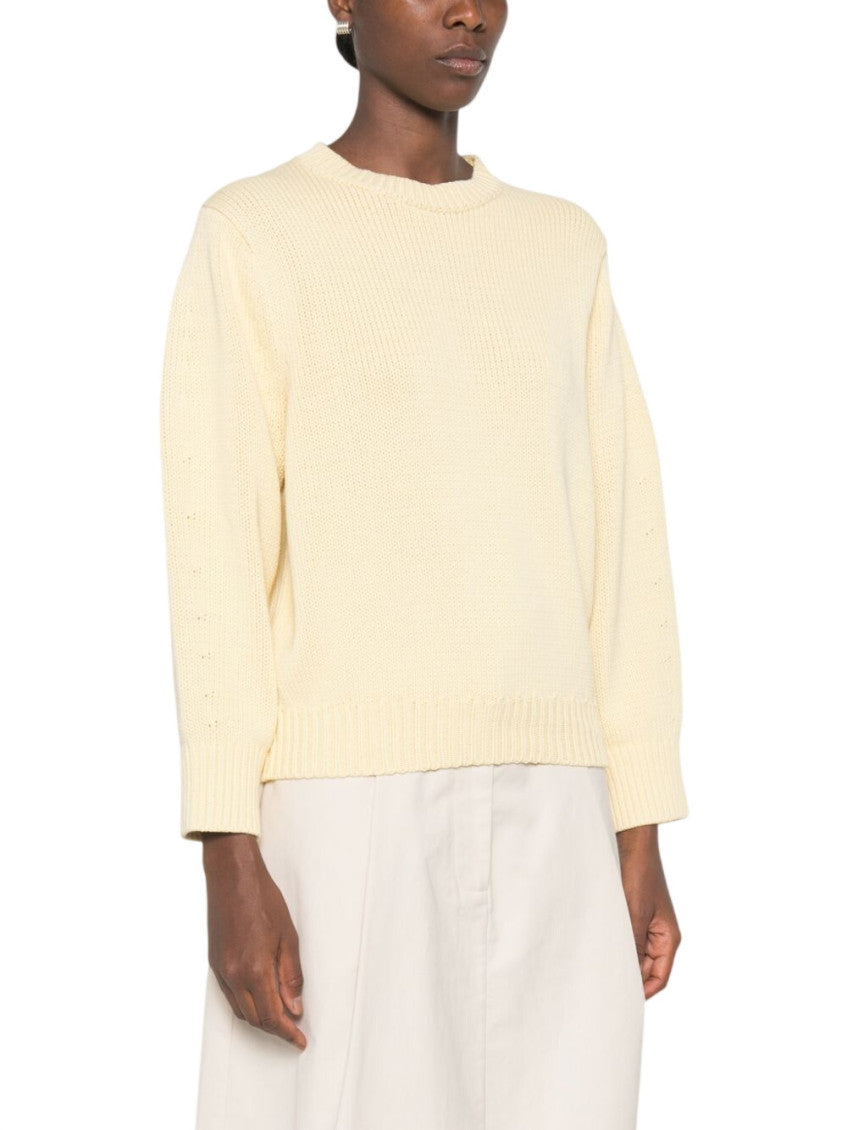 Beige Knitted Crew Neck Sweater 2