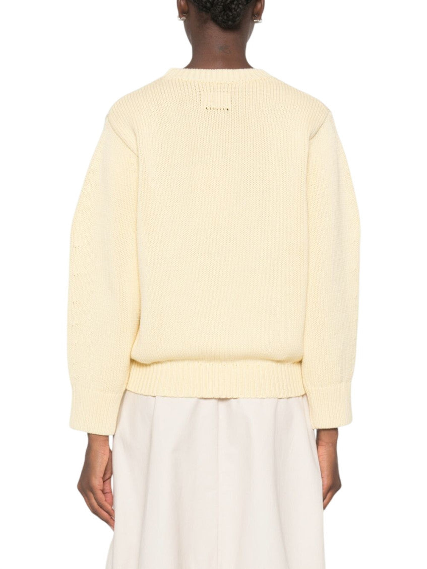 Beige Knitted Crew Neck Sweater 3