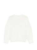 White Knitted Crew Neck Sweater 1