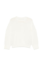 White Knitted Crew Neck Sweater 1