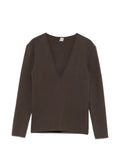 Brown V Neck Sweatshirt 1