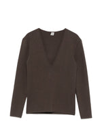 Brown V Neck Sweatshirt 1