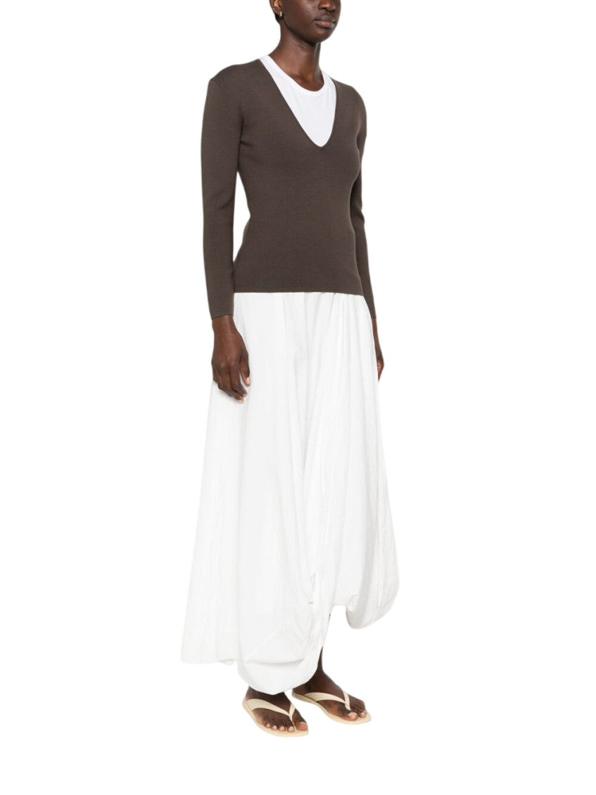 Brown V Neck Sweatshirt 4