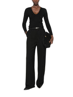 Black Solid V Neck Sweatshirt 1