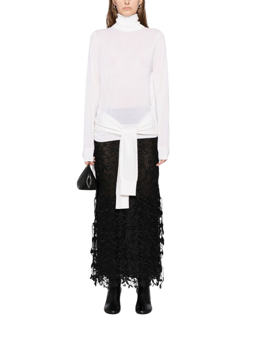White Solid Turtle Neck Sweatshirt 2