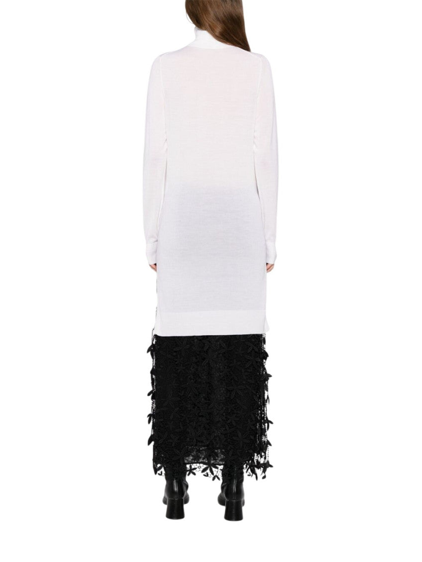 White Solid Turtle Neck Sweatshirt 3