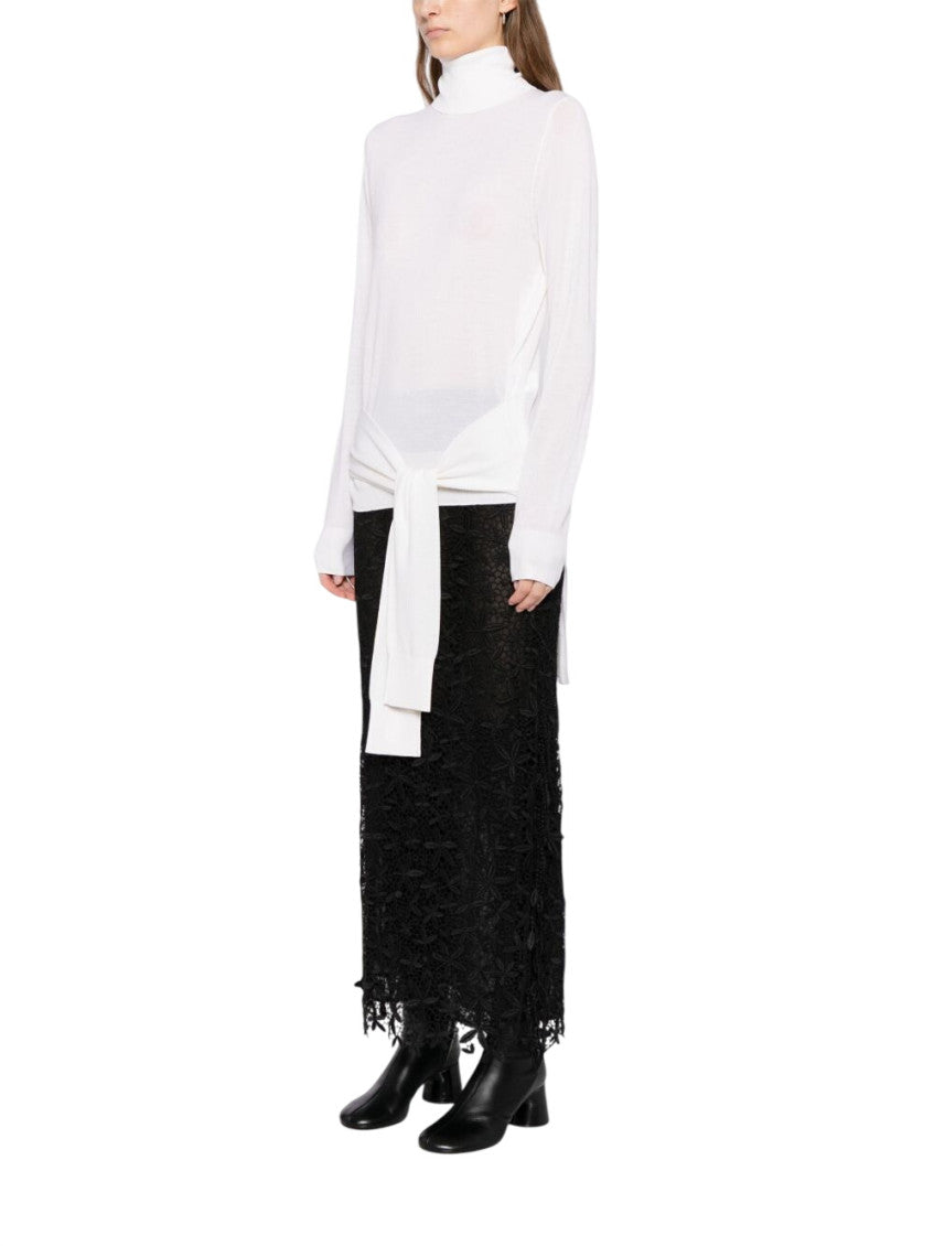 White Solid Turtle Neck Sweatshirt 4