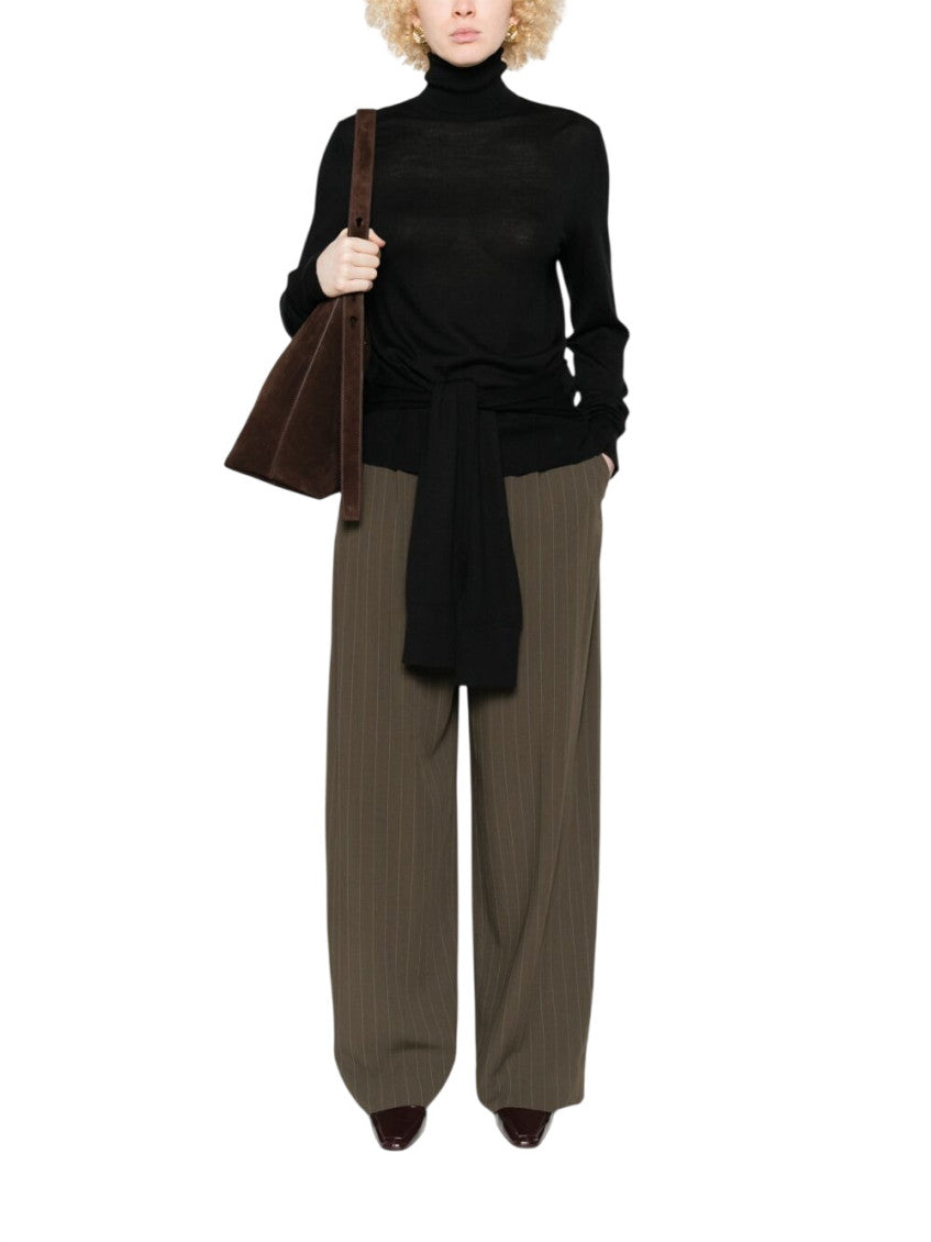 Black Solid Turtle Neck Sweatshirt 2