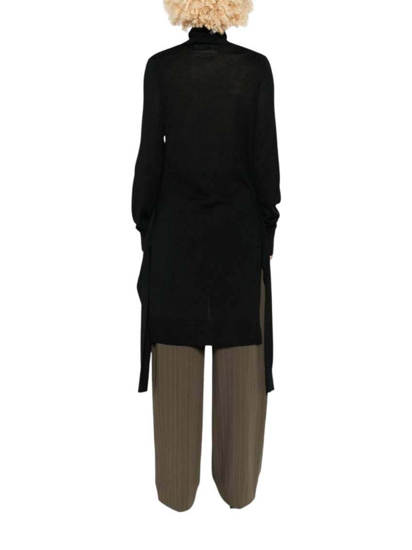Black Solid Turtle Neck Sweatshirt 3