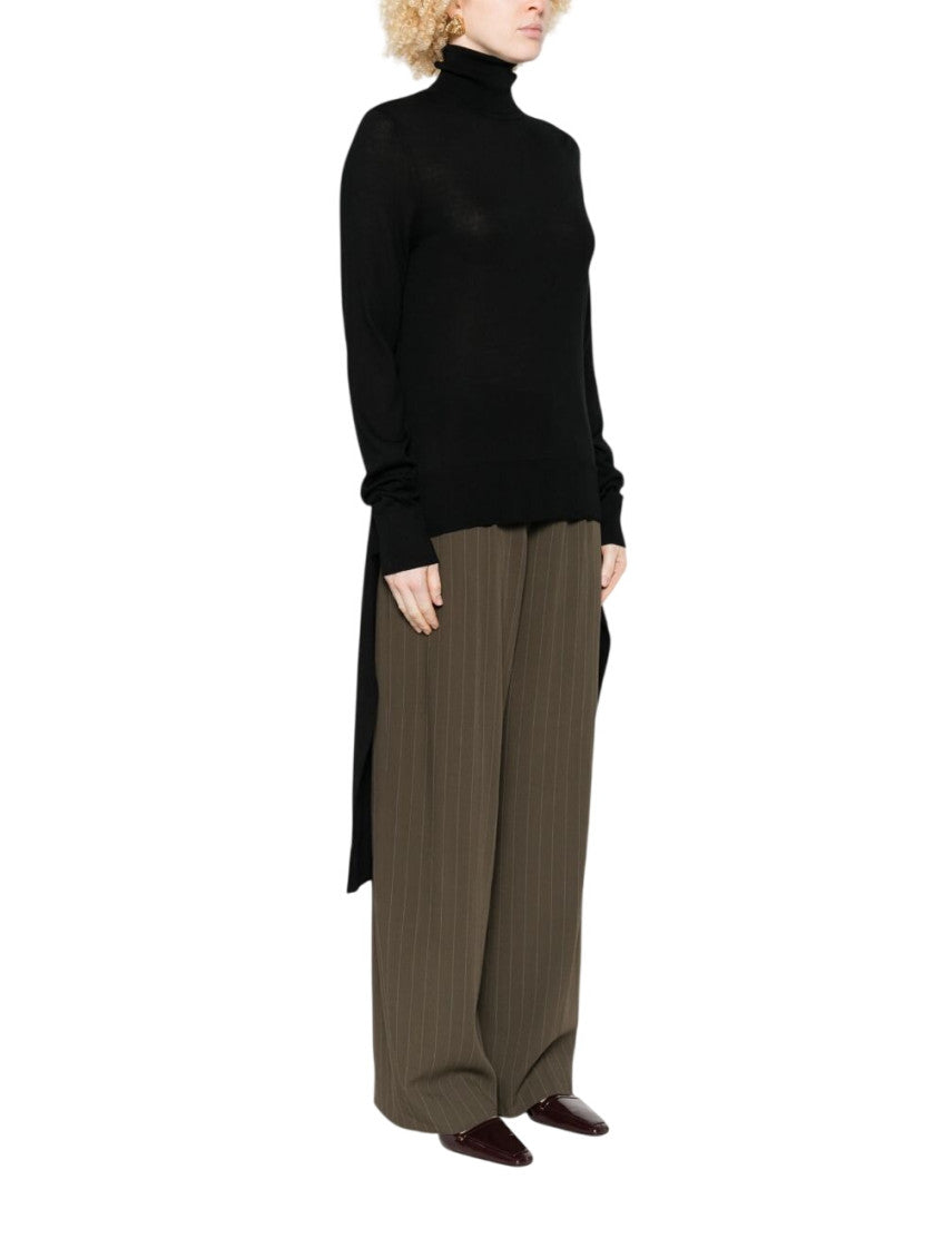 Black Solid Turtle Neck Sweatshirt 4