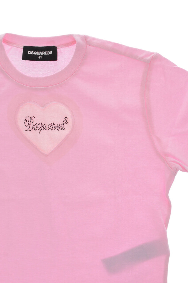 Girls Pink Embellished T-Shirt 3