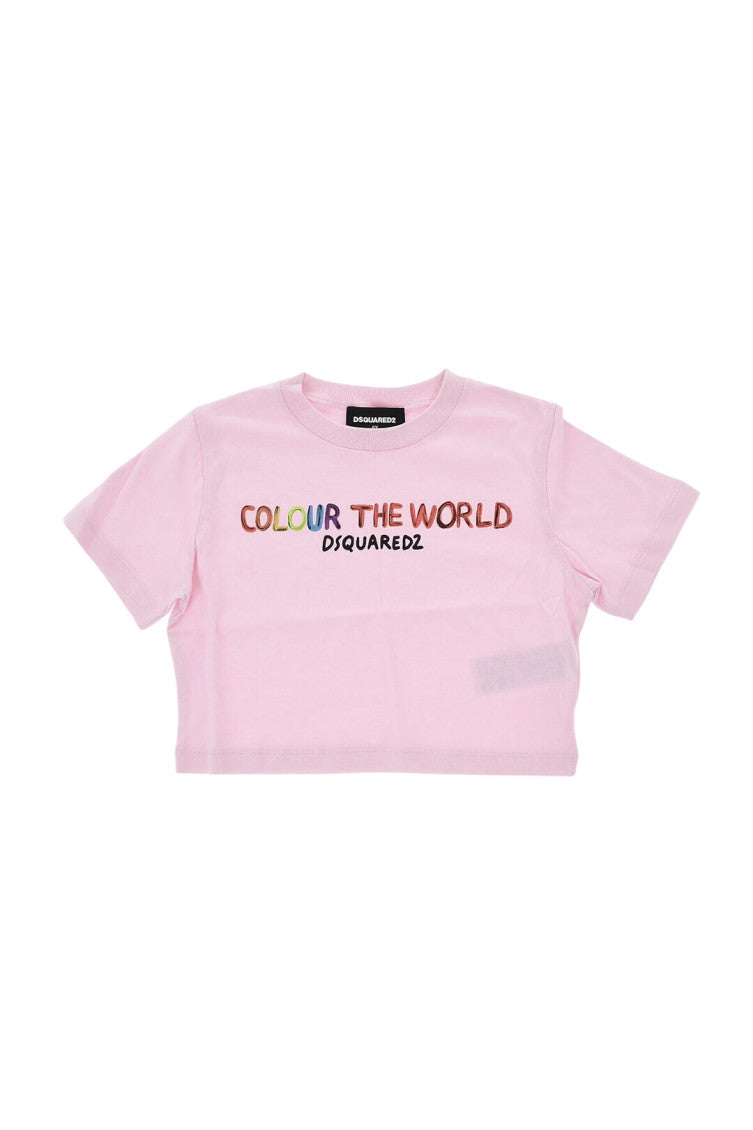 Girls Pink Boxy Graphic T-Shirt 1