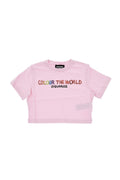 Girls Pink Boxy Graphic T-Shirt 1
