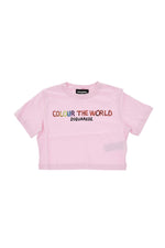Girls Pink Boxy Graphic T-Shirt 1