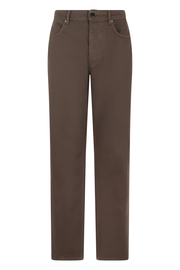 Brown Straight Mid Rise Jeans 1